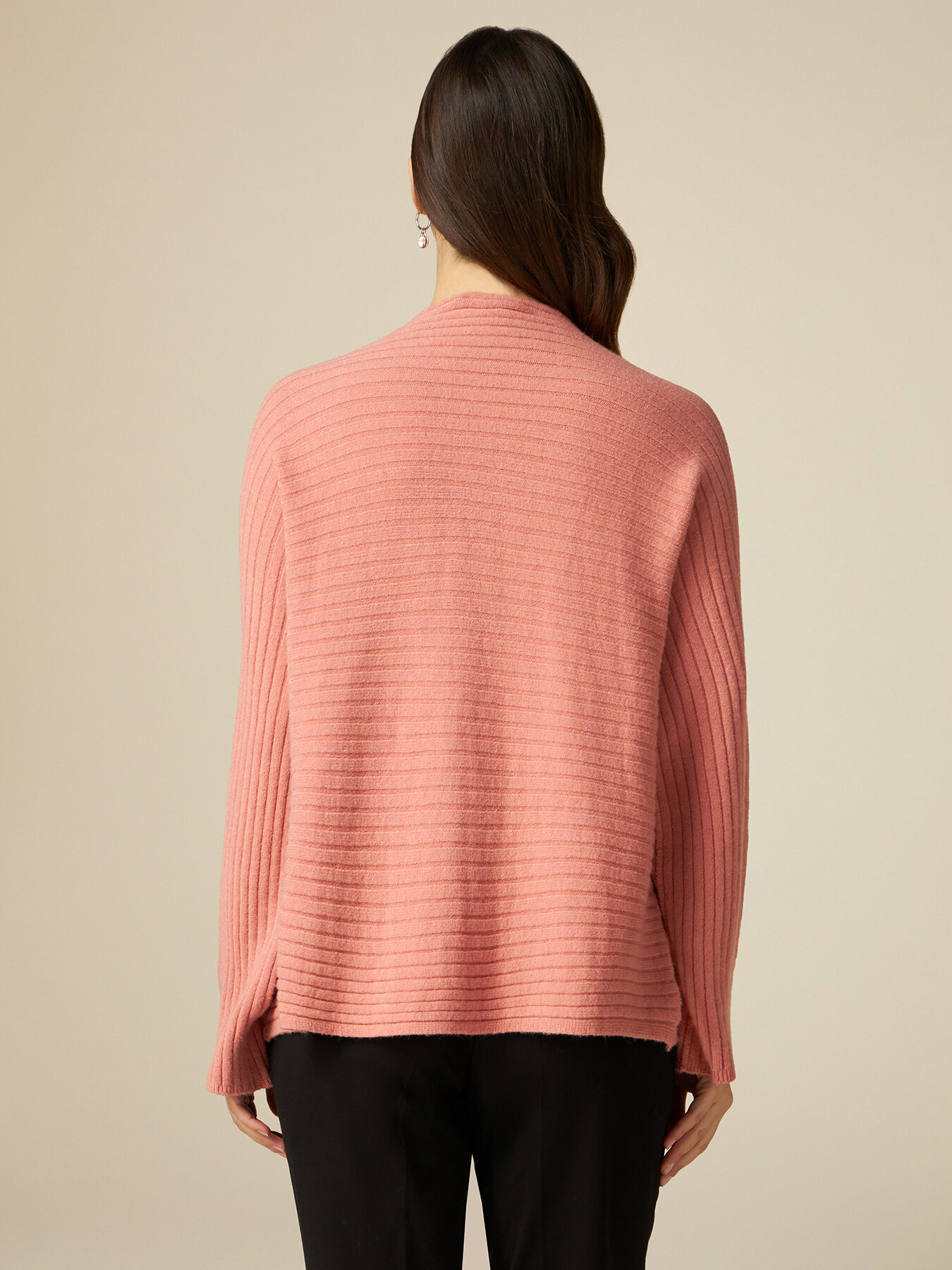 Seamless rib knit sweater image number 1
