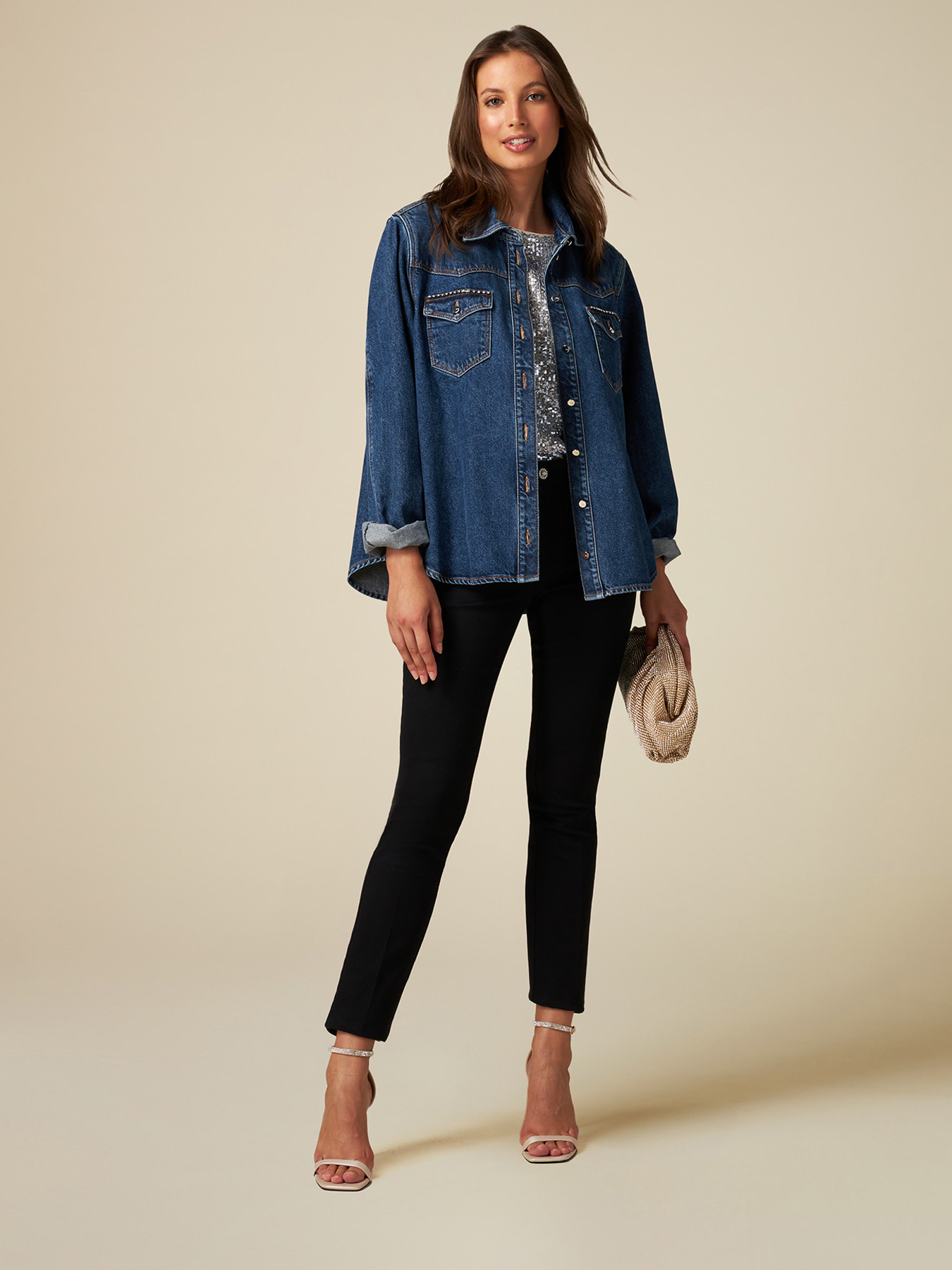 Giacca in denim effetto camicia image number 3