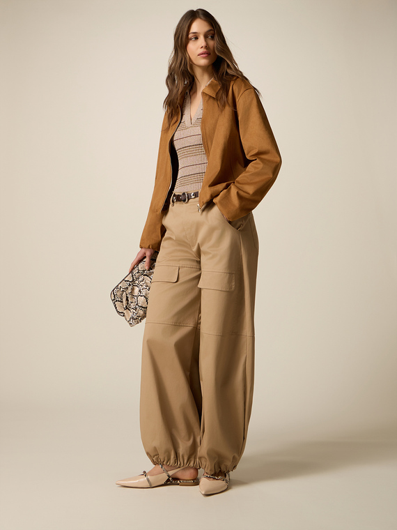 Mixed cotton cargo pants