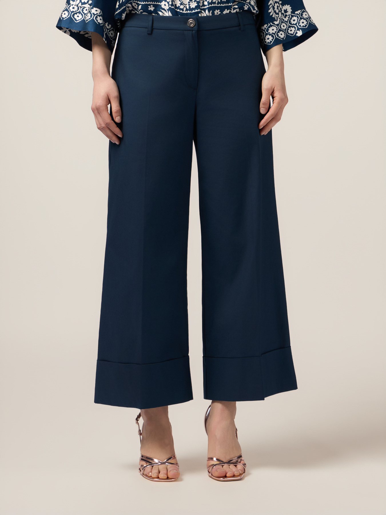Pantaloni palazzo misto cotone image number 3