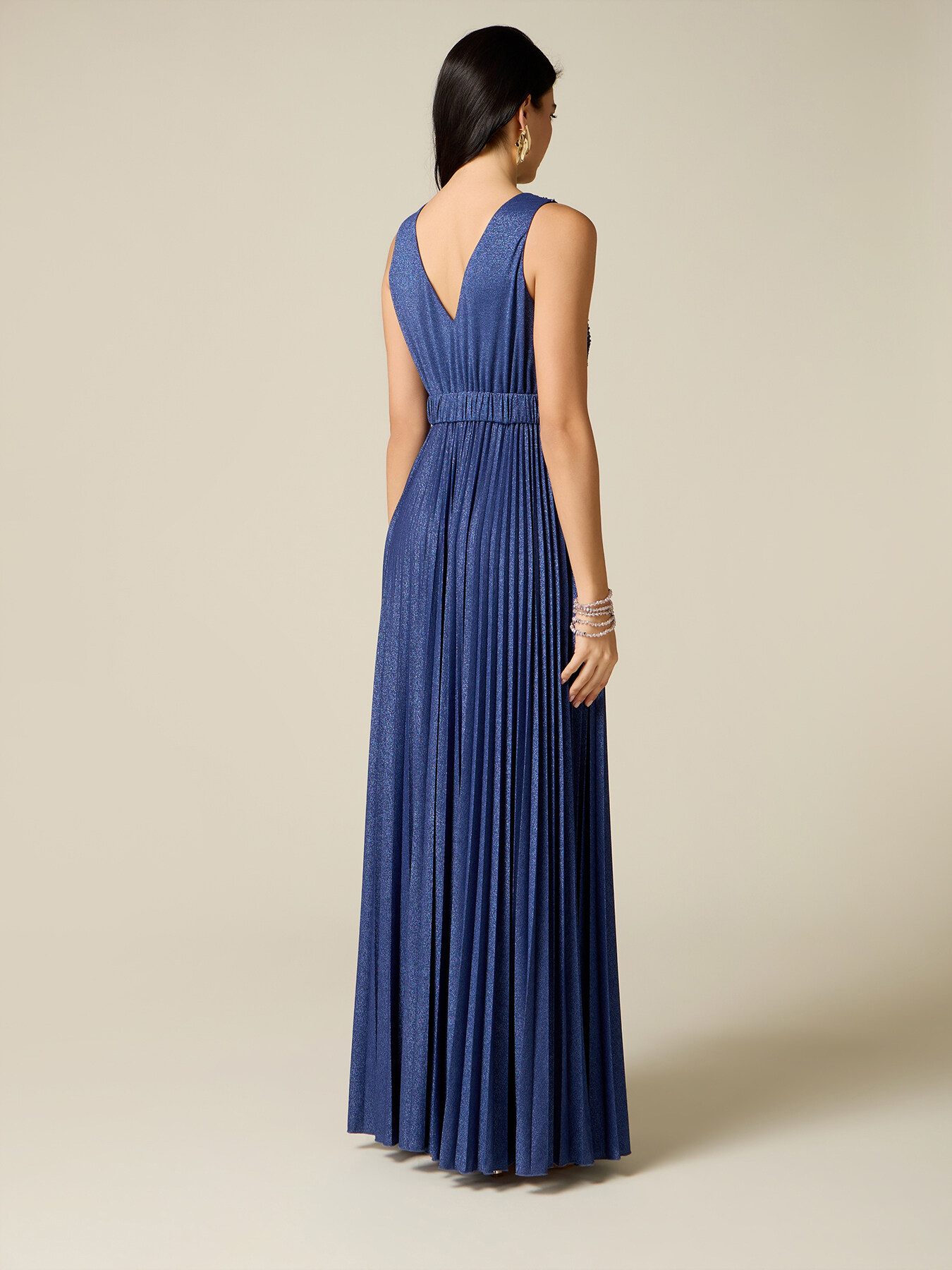 Lurex dress with embroidered bodice image number 1