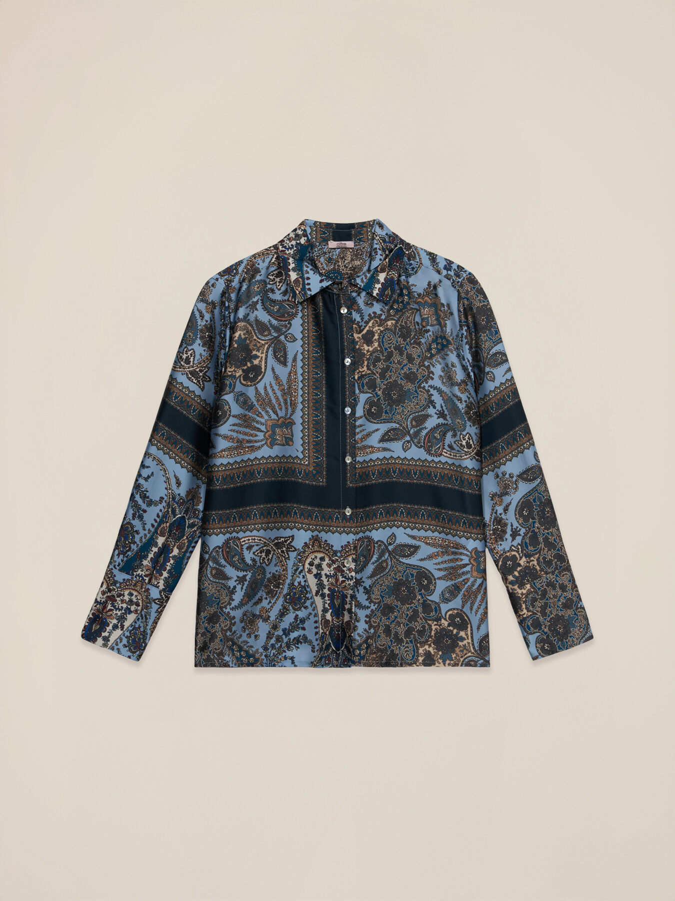 Patterned satin shirt image number 4