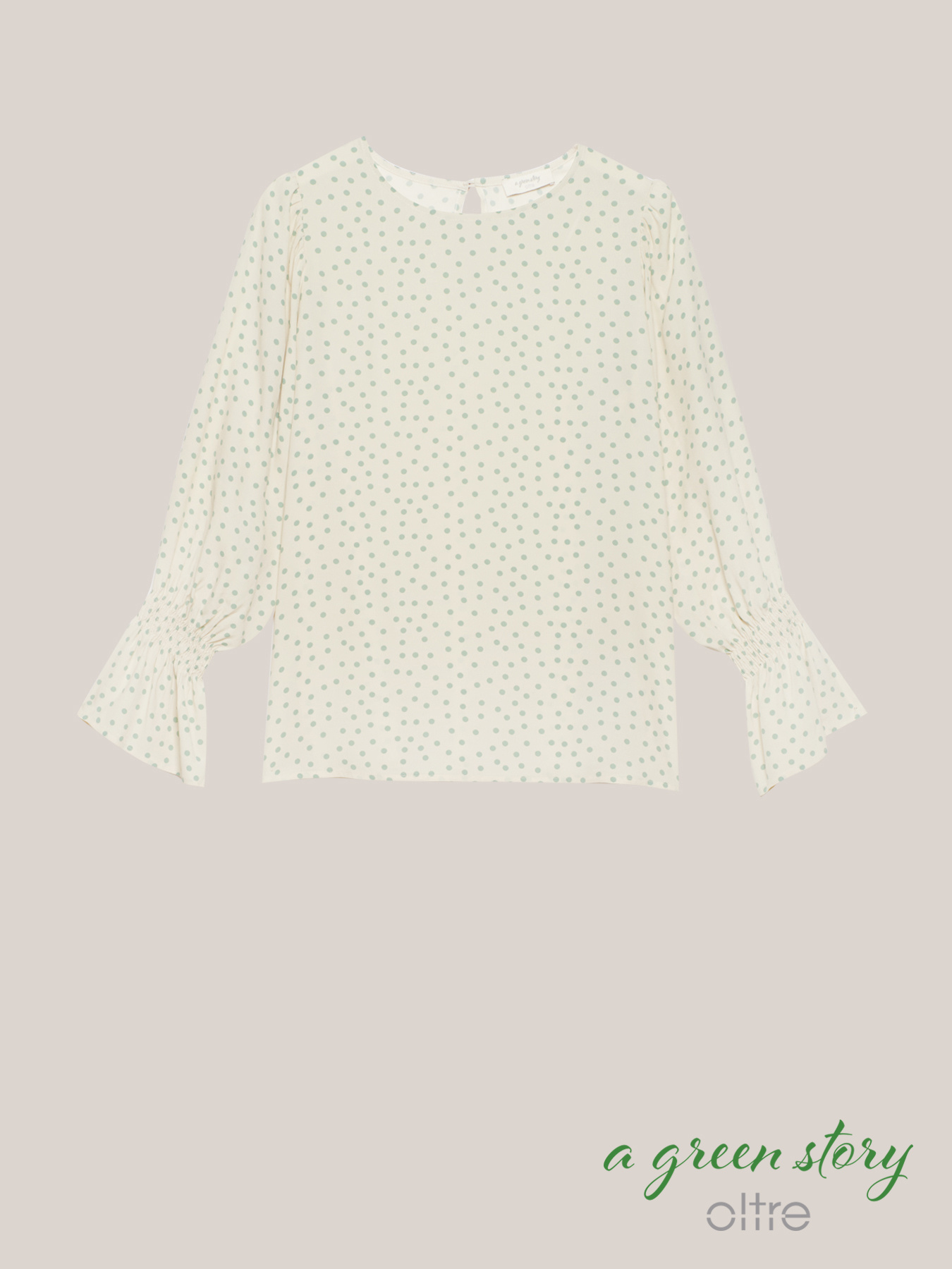 Long-sleeved polka dot blouse image number 3