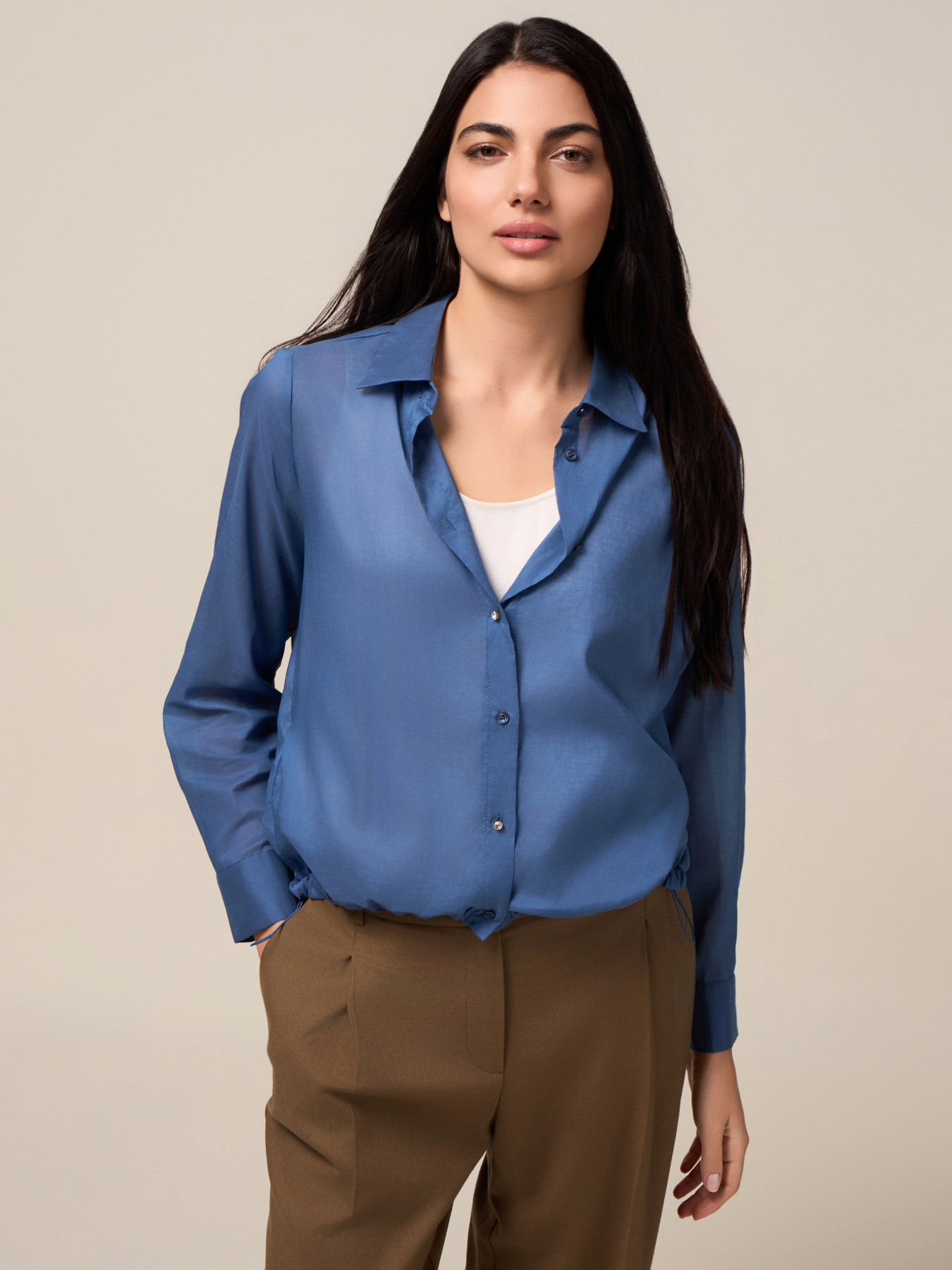 Camicia con coulisse al fondo image number 0