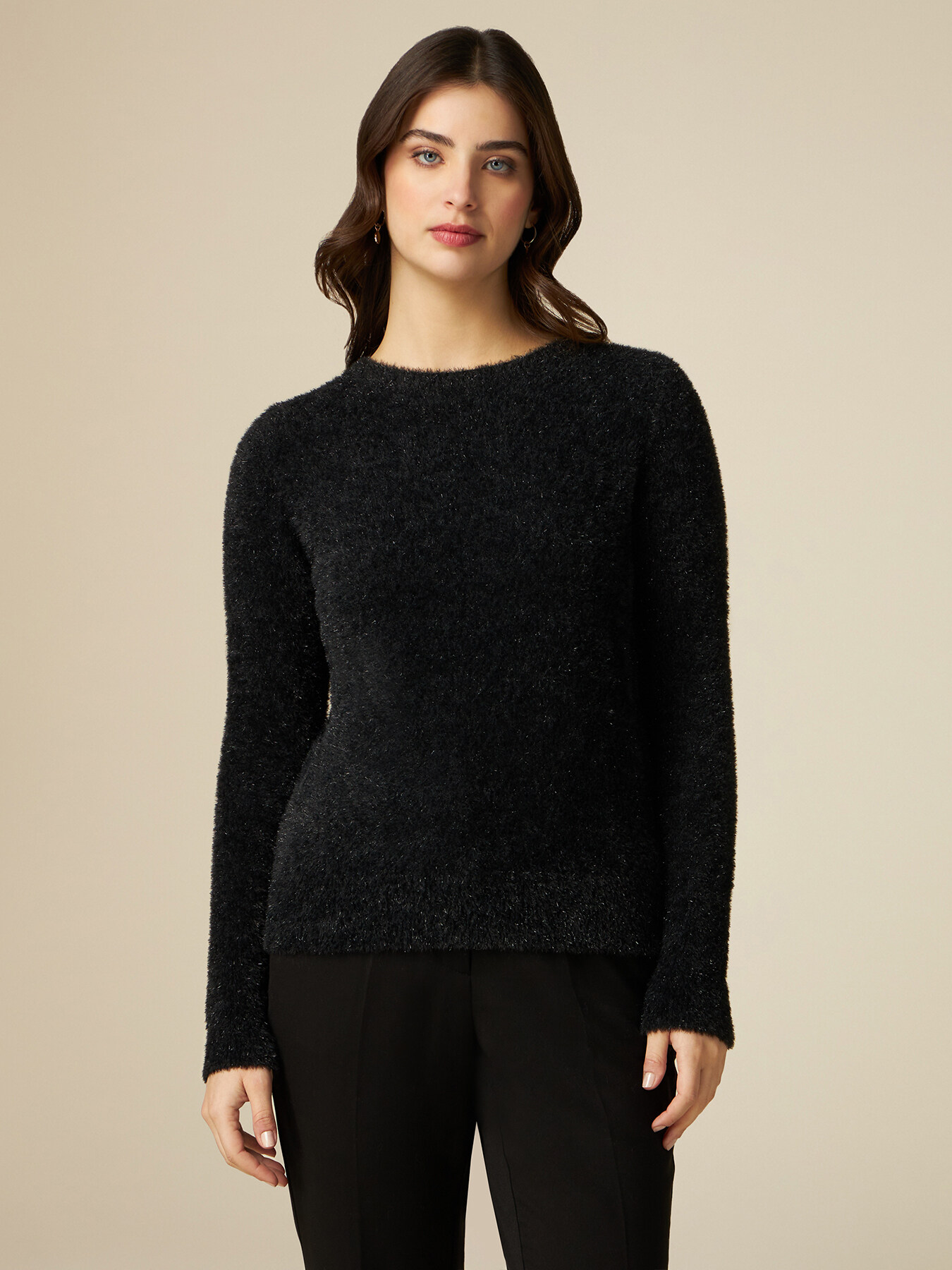 Maglia lurex effetto peluche image number 0