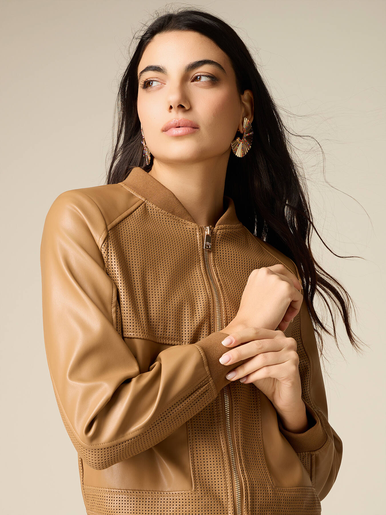 Perforated bomber jacket image number 2