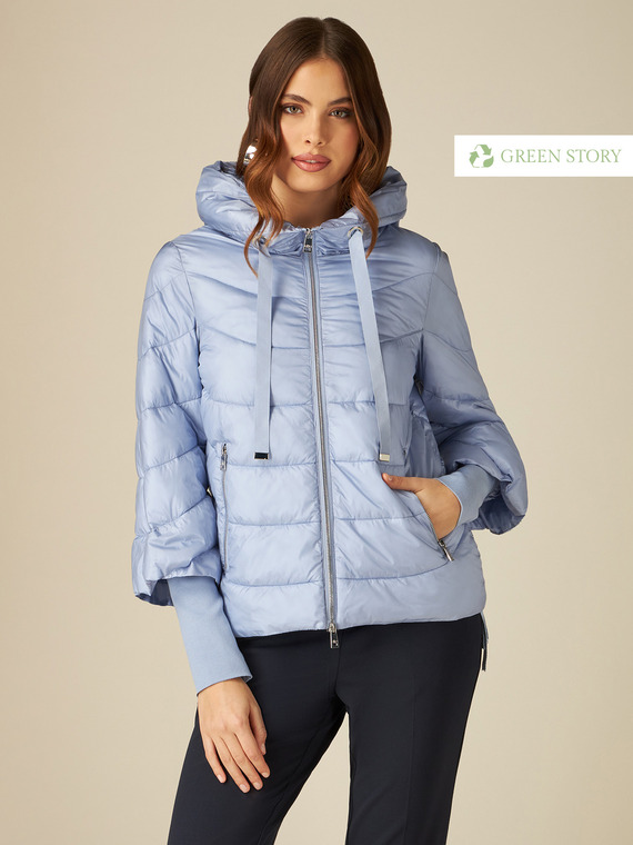 Eco-friendly down jacket with detachable arm warmers