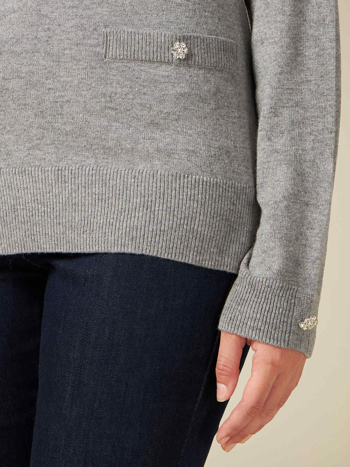 Maglia misto cashmere con bottoni gioiello image number 2