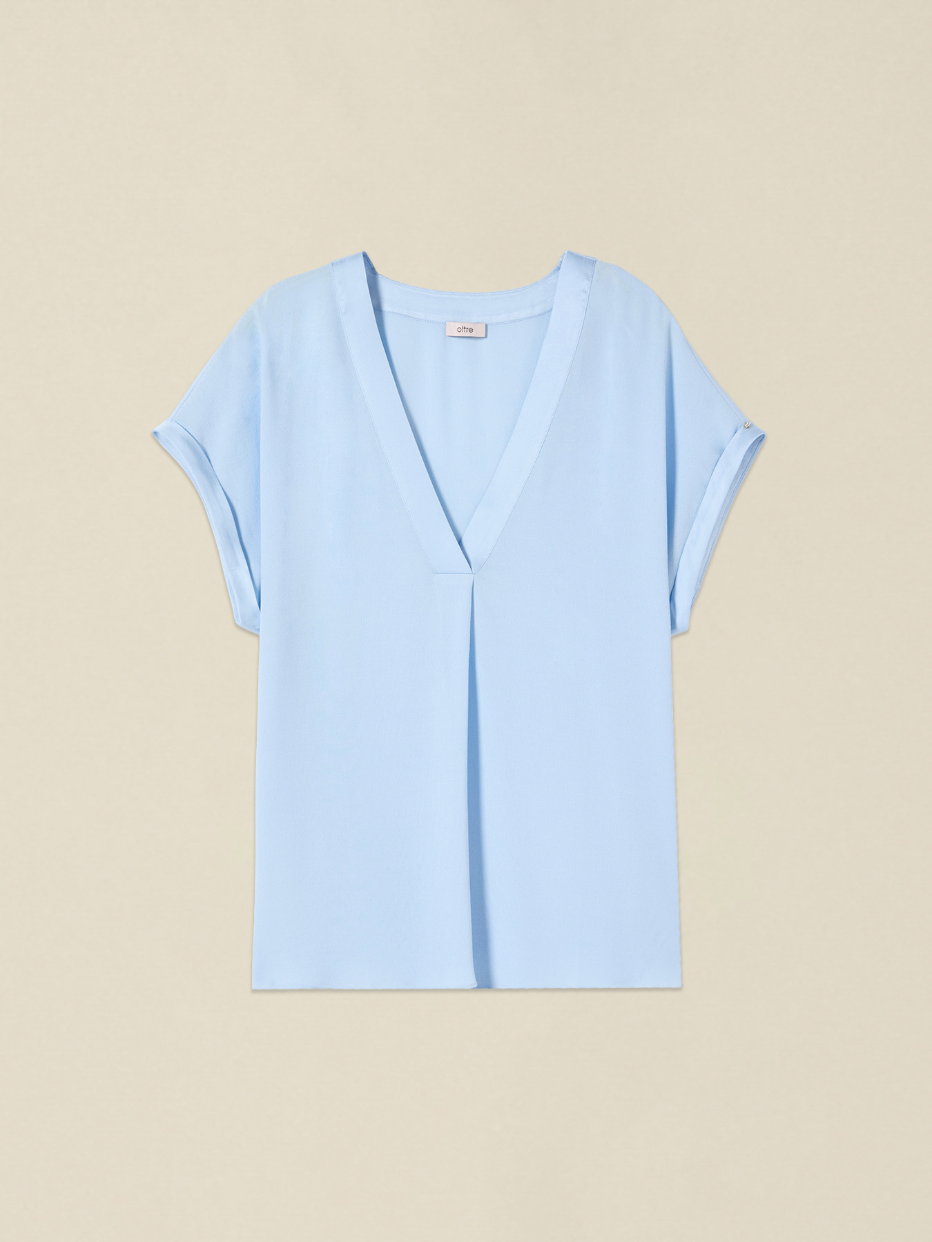 Viscose cr&ecirc;pe blouse with V-neck image number 3