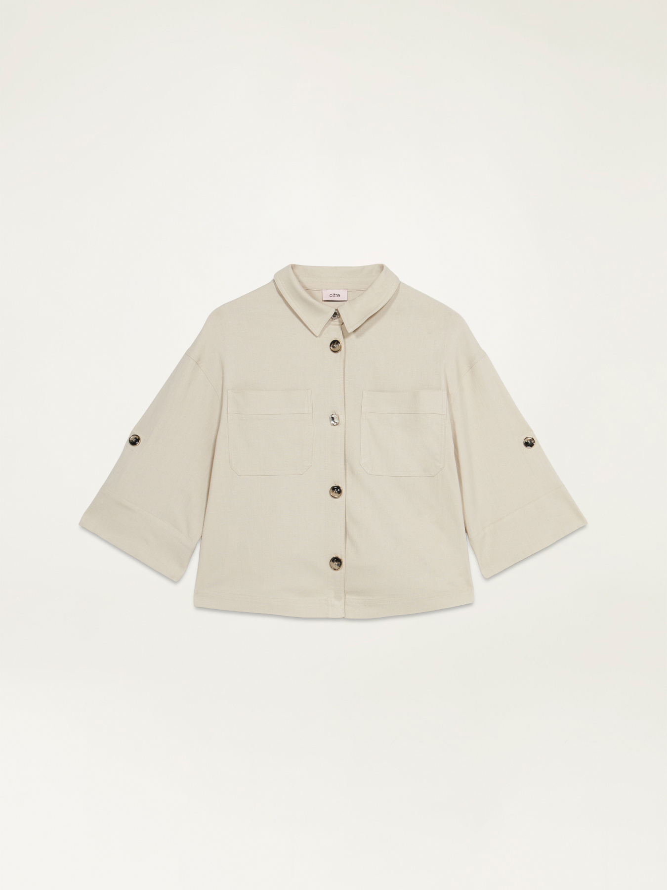 Chaqueta boxy mezcla de lino image number 3