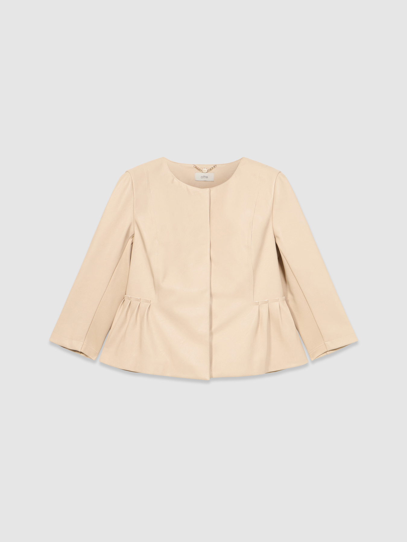 Chaqueta peplum efecto piel image number 4