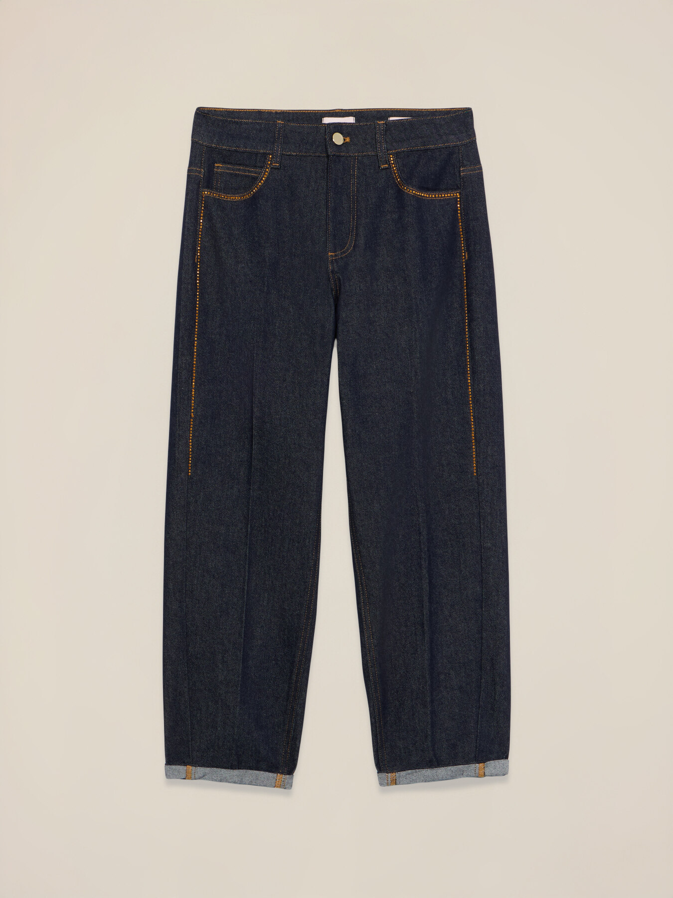 Boyslim-Jeans mit Strasssteinen image number 4