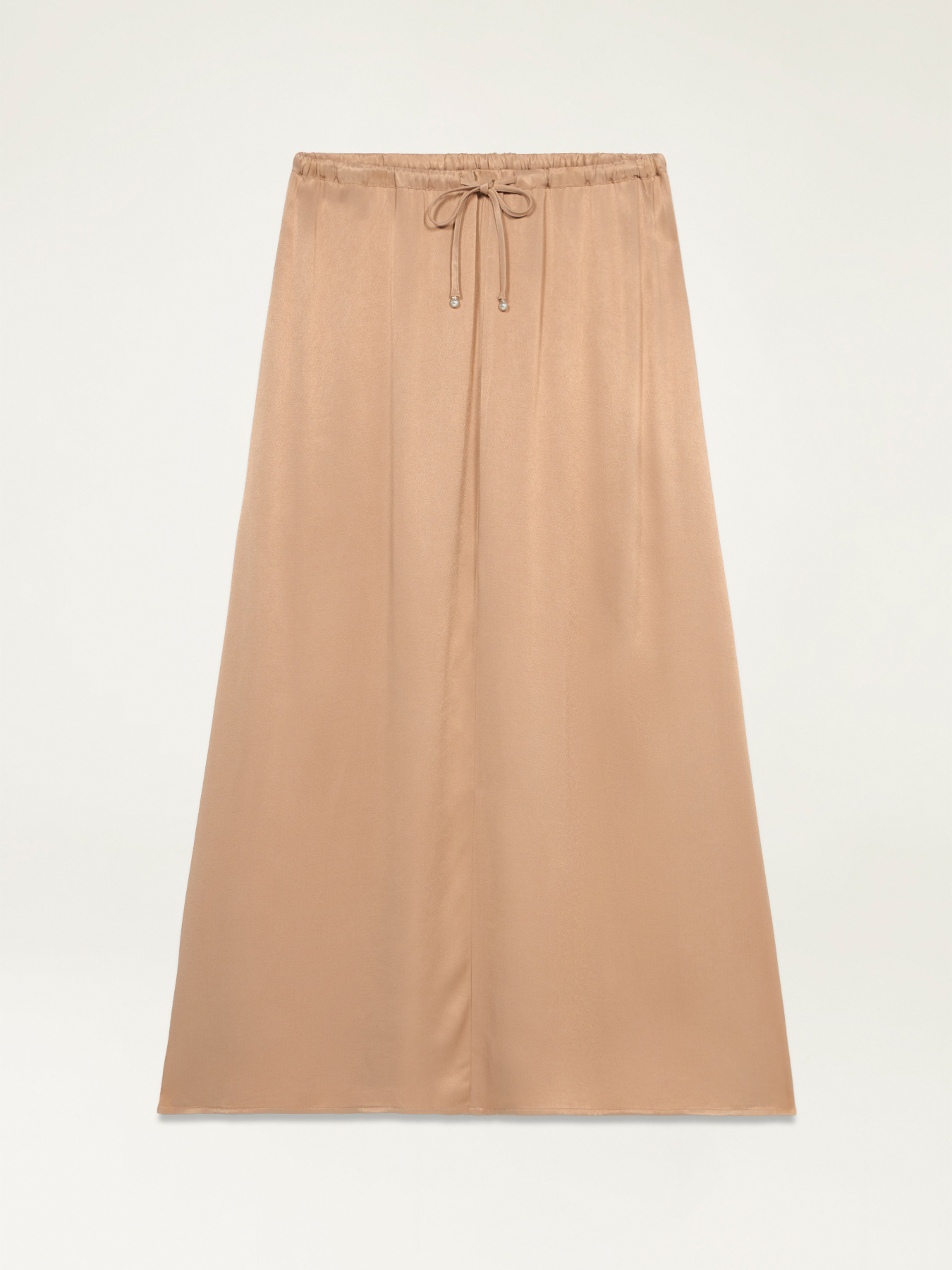 Jupe Longue En Satin Beige