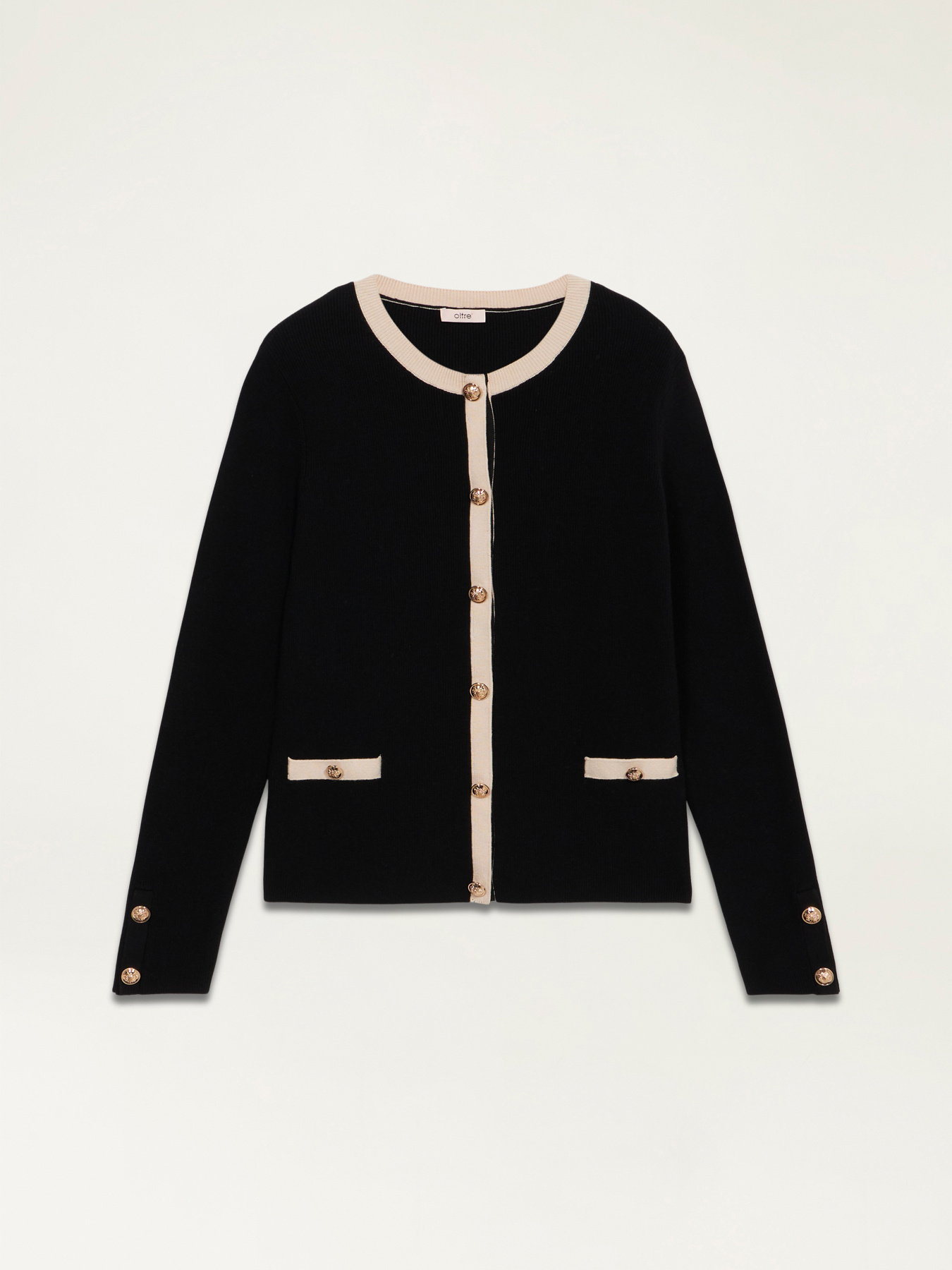 Cardigan with contrasting profiles image number 3