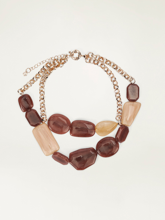 Short necklace with oversized stones