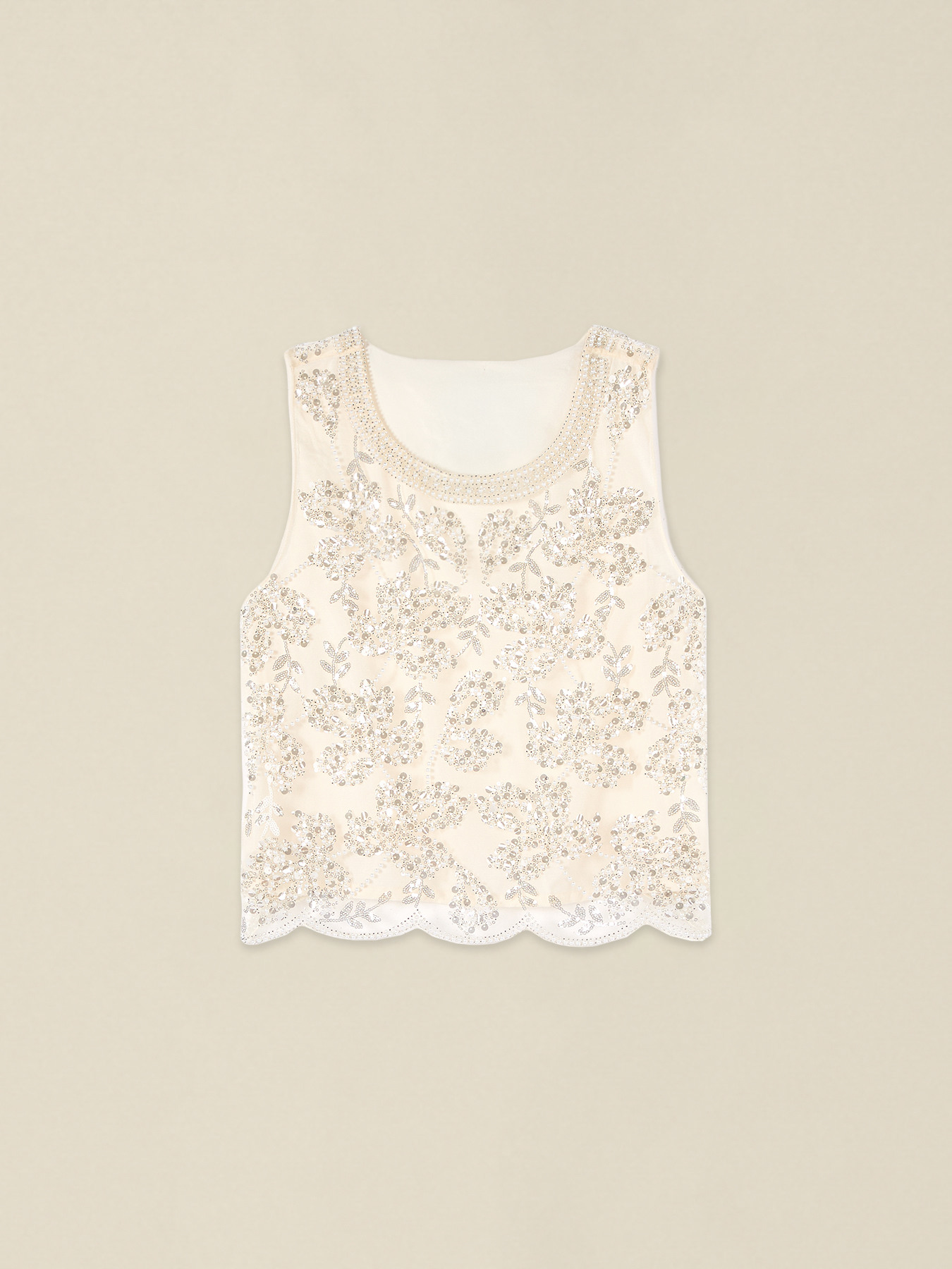 Top en tulle avec broderie bijou image number 3