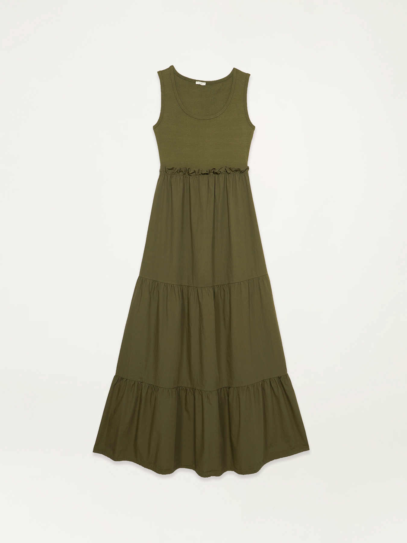 Long dual fabric dress image number 4
