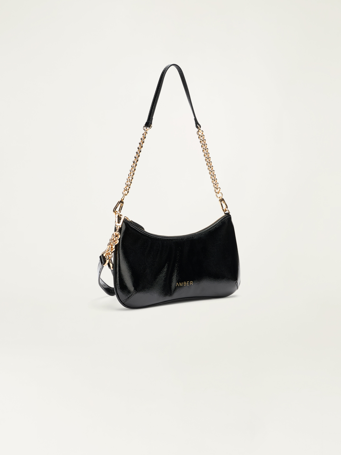 Flat patent leather crossbody bag image number 3