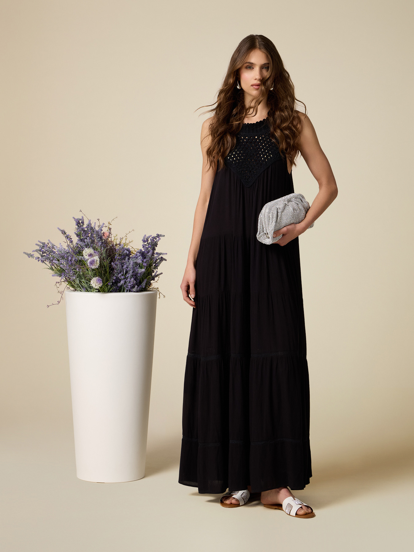 Rochie lungă cu o parte croșetată image number 3