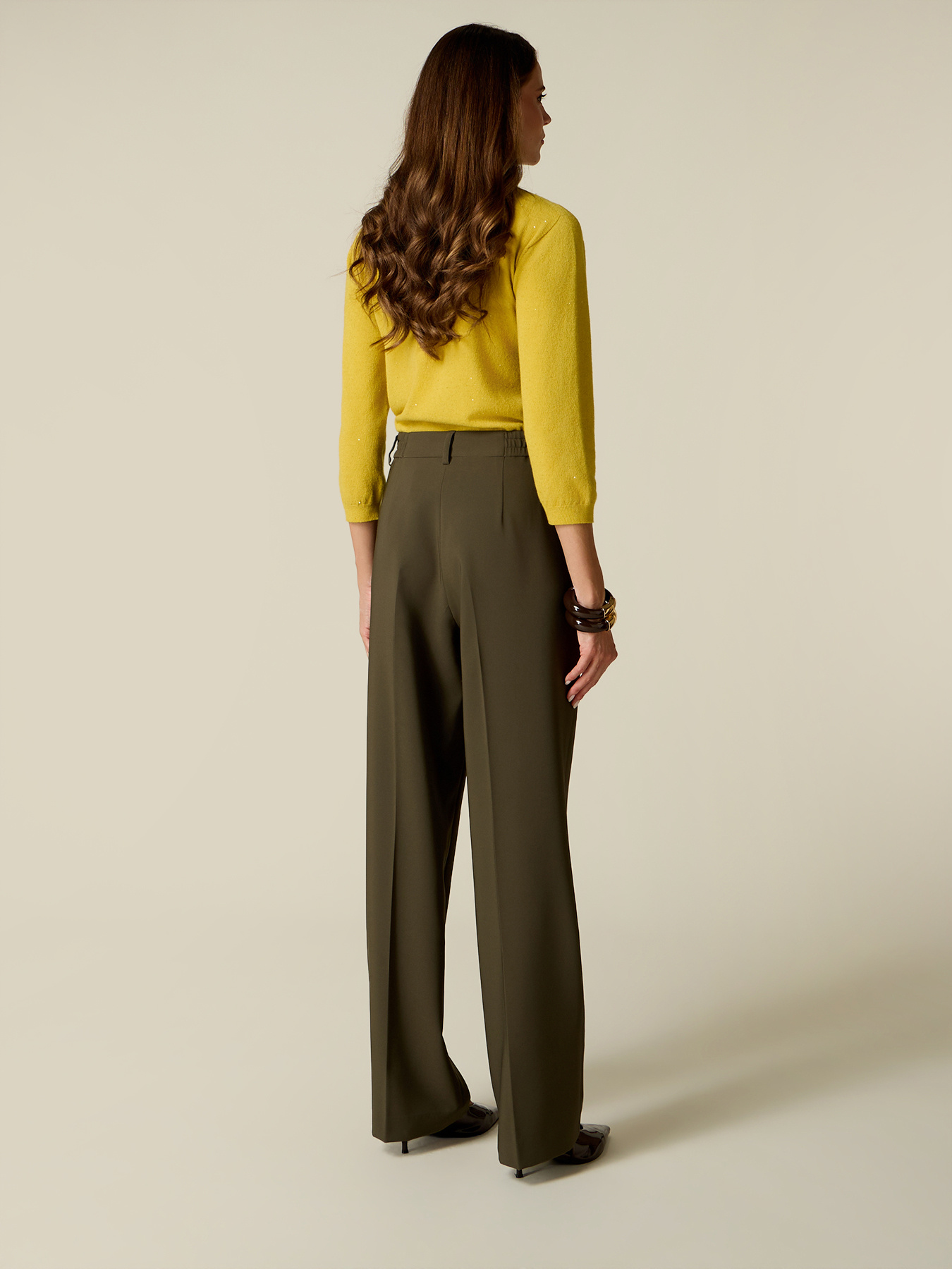Tailored palazzo pants with pleats image number 1