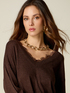 Lurex wool-blend knit top with lace image number 2