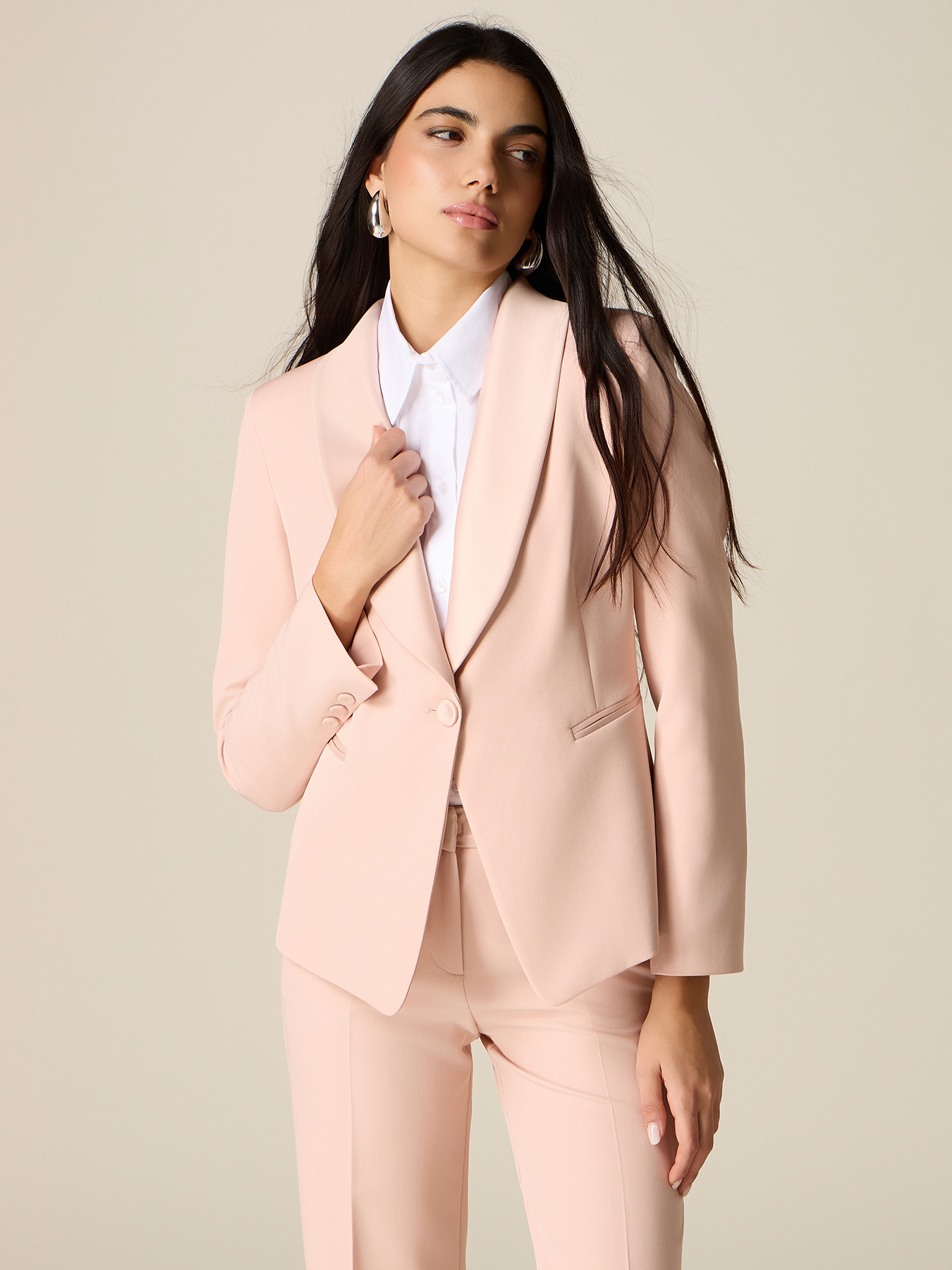 Blazer cu revere din satin image number 0