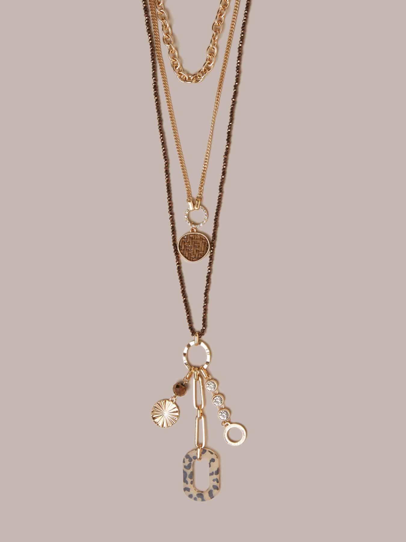 Collana lunga multifilo con ciondoli image number 1