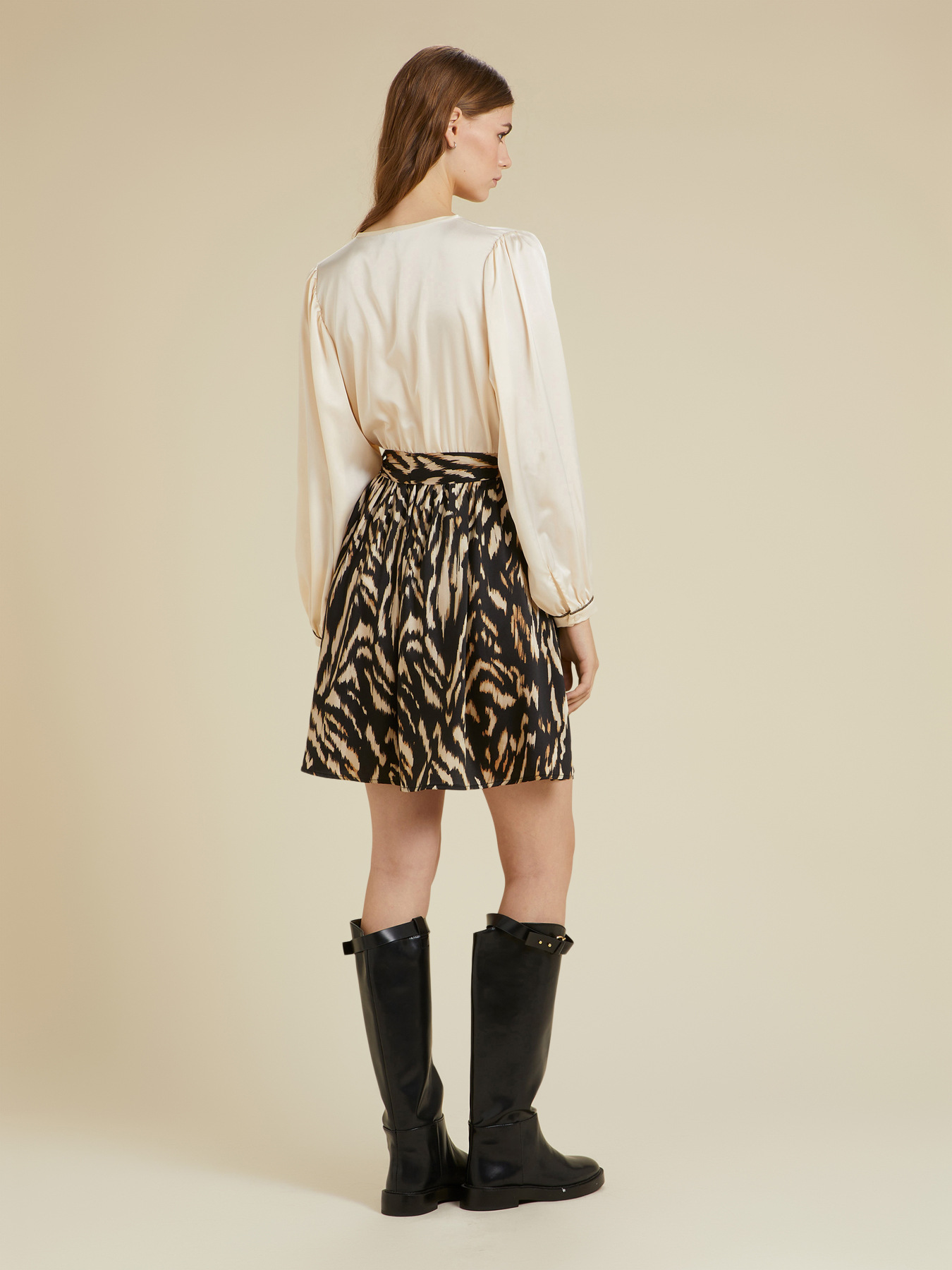 Two-tone satin mini dress image number 2
