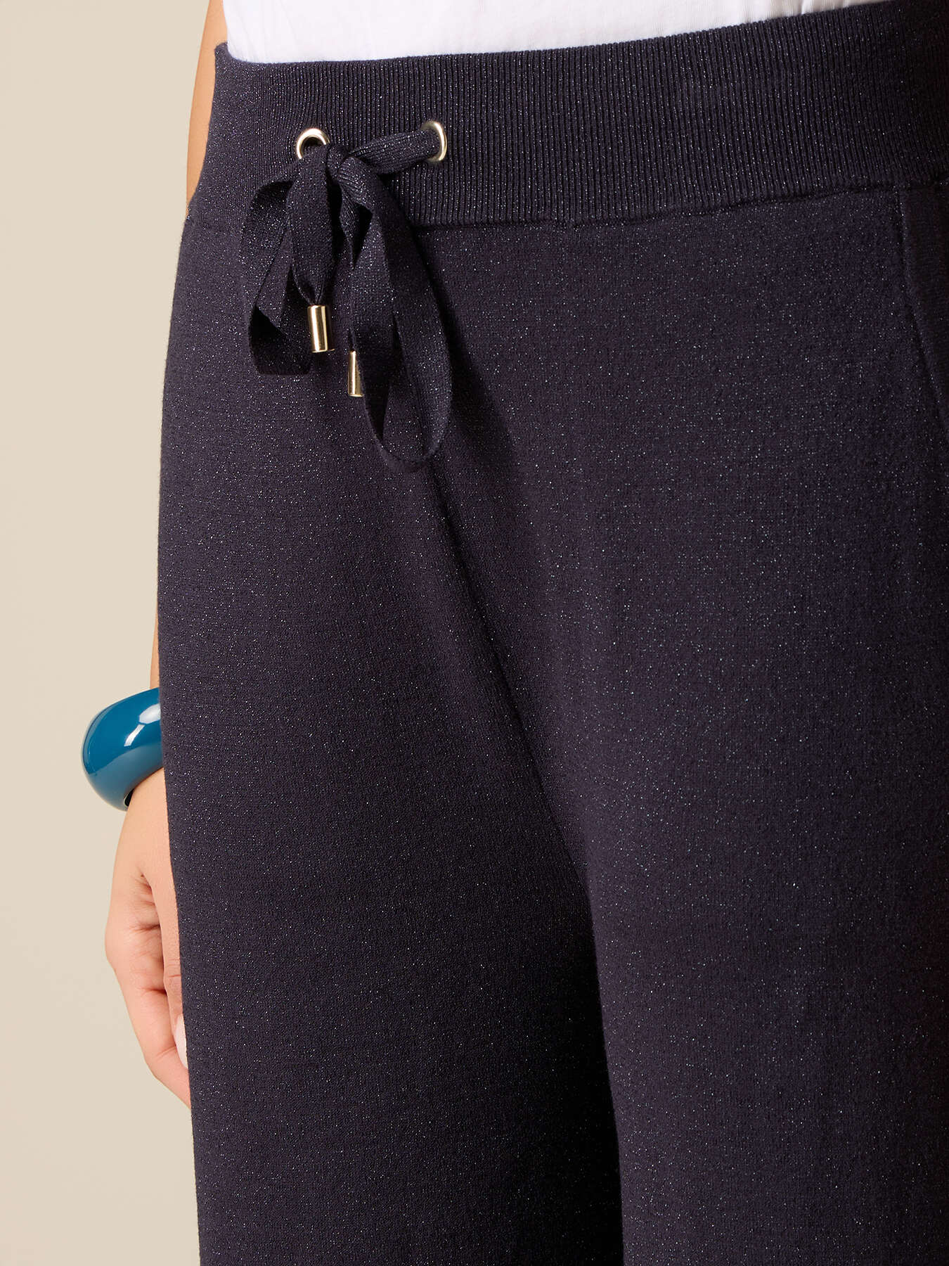 Lurex knit joggers image number 2