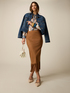 Pencil skirt with fringes image number 0