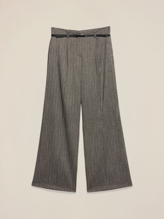 Pinstriped flannel palazzo pants