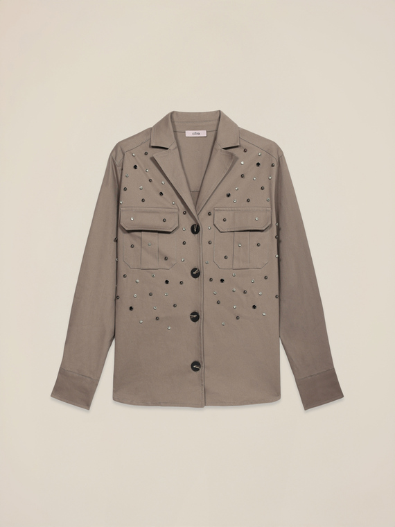 Shirt jacket with patch pockets