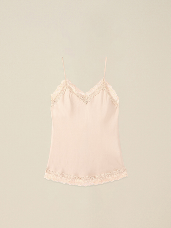 Top-Dessous aus Satin und Spitze