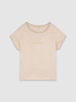 Dual-fabric T-shirt with lettering image number 3
