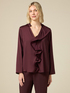 Blusa in raso con volant image number 0