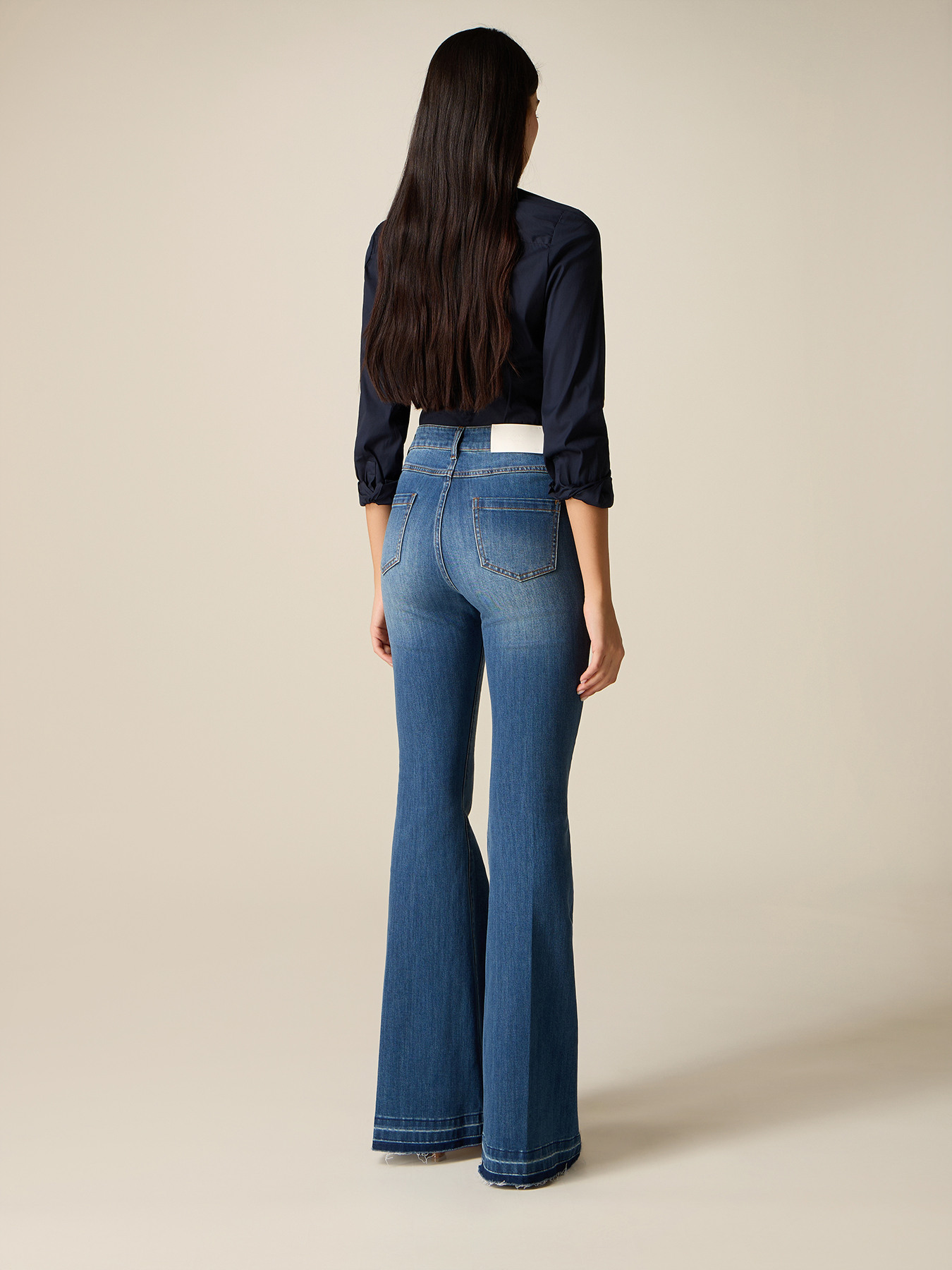 Flare jeans with frayed hem image number 2