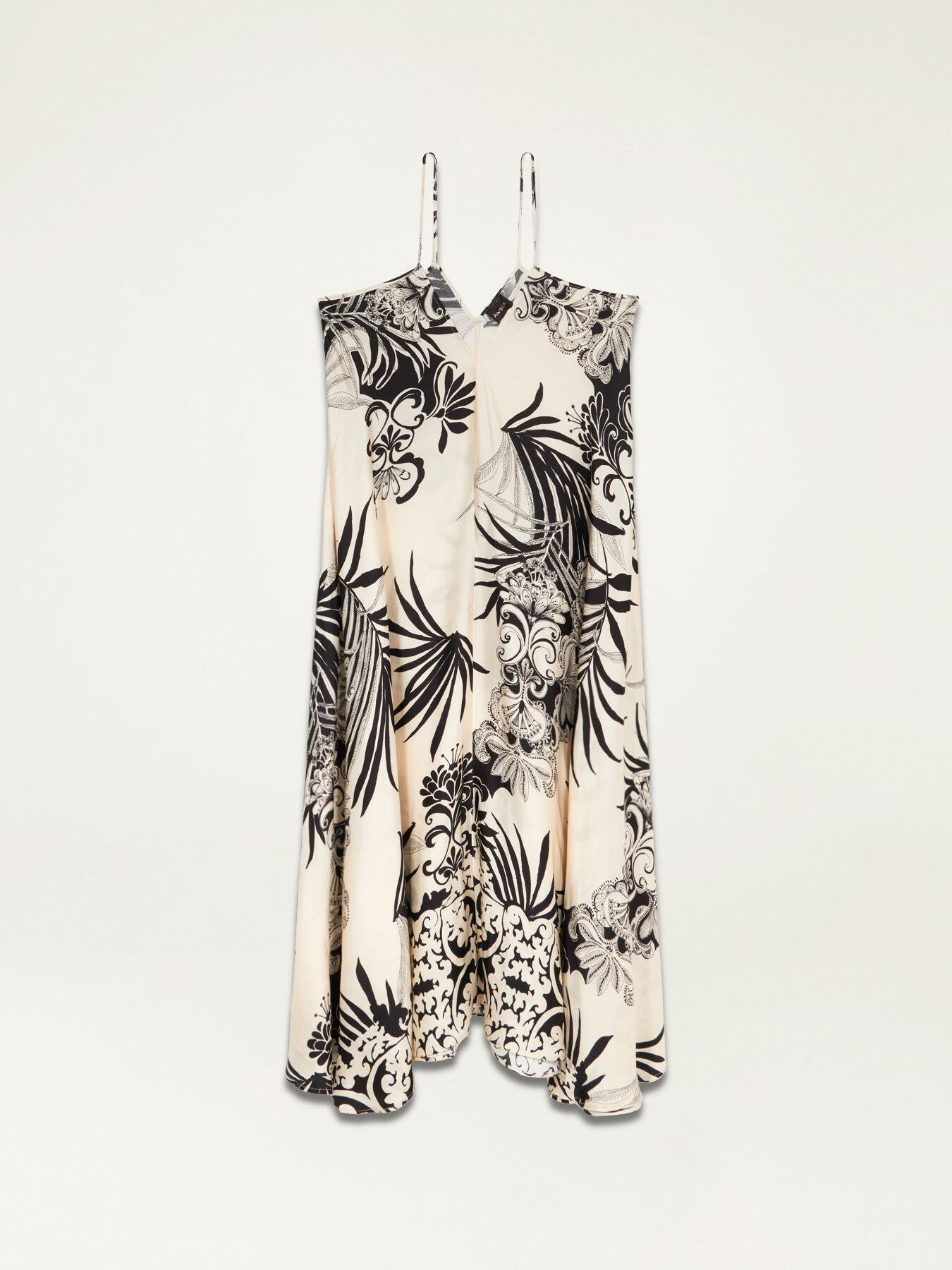 Long floral satin dress image number 4
