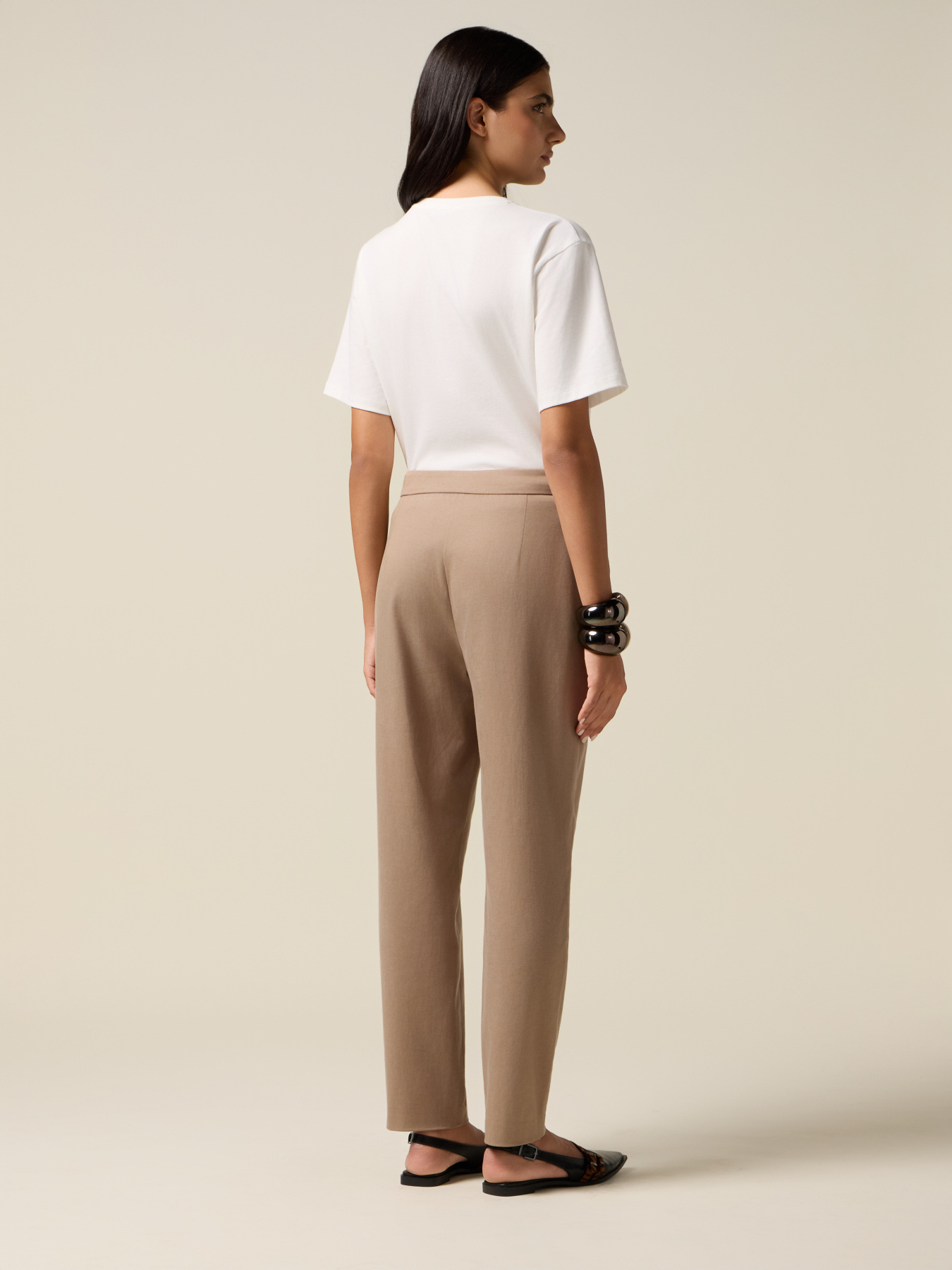 Chinos with waist detail image number 1