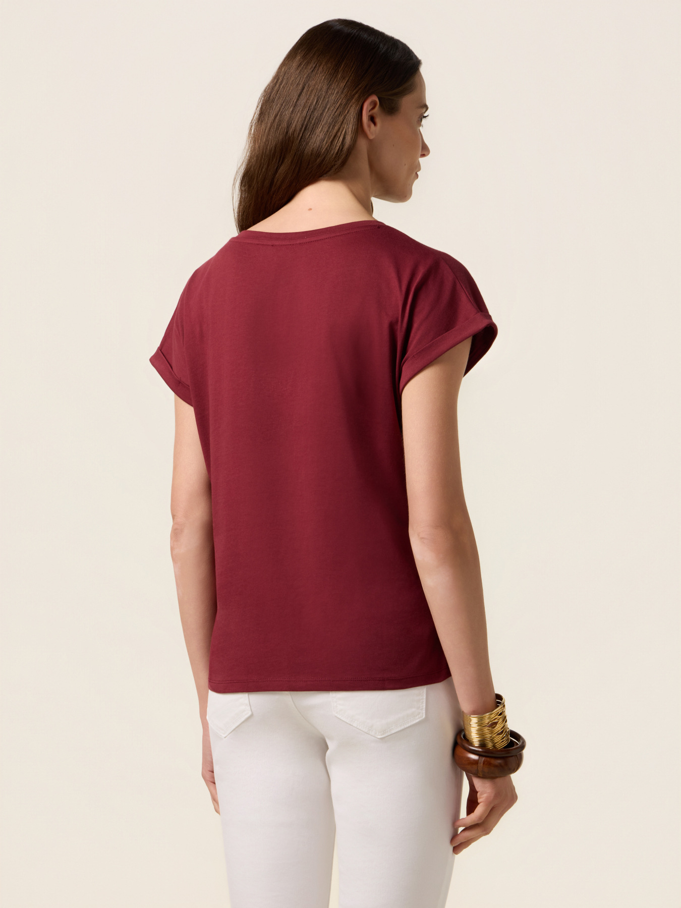 Camiseta de punto con bordado de letras image number 1