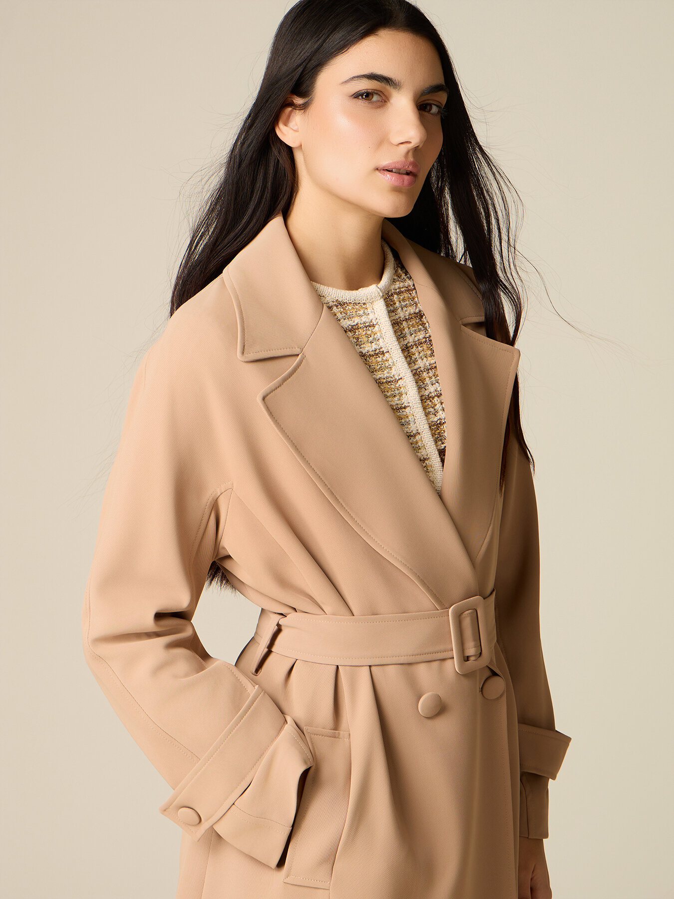 Langer Trenchcoat mit G&uuml;rtel image number 2