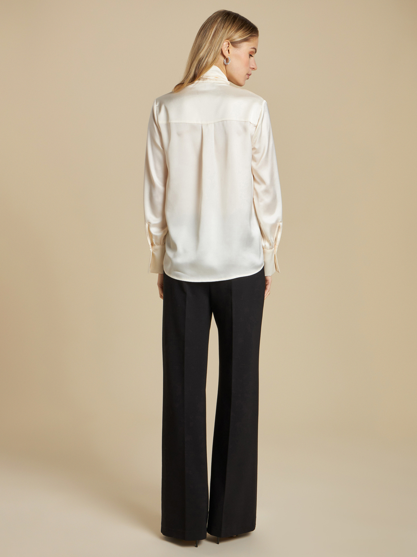 Satin blouse with bow image number 1