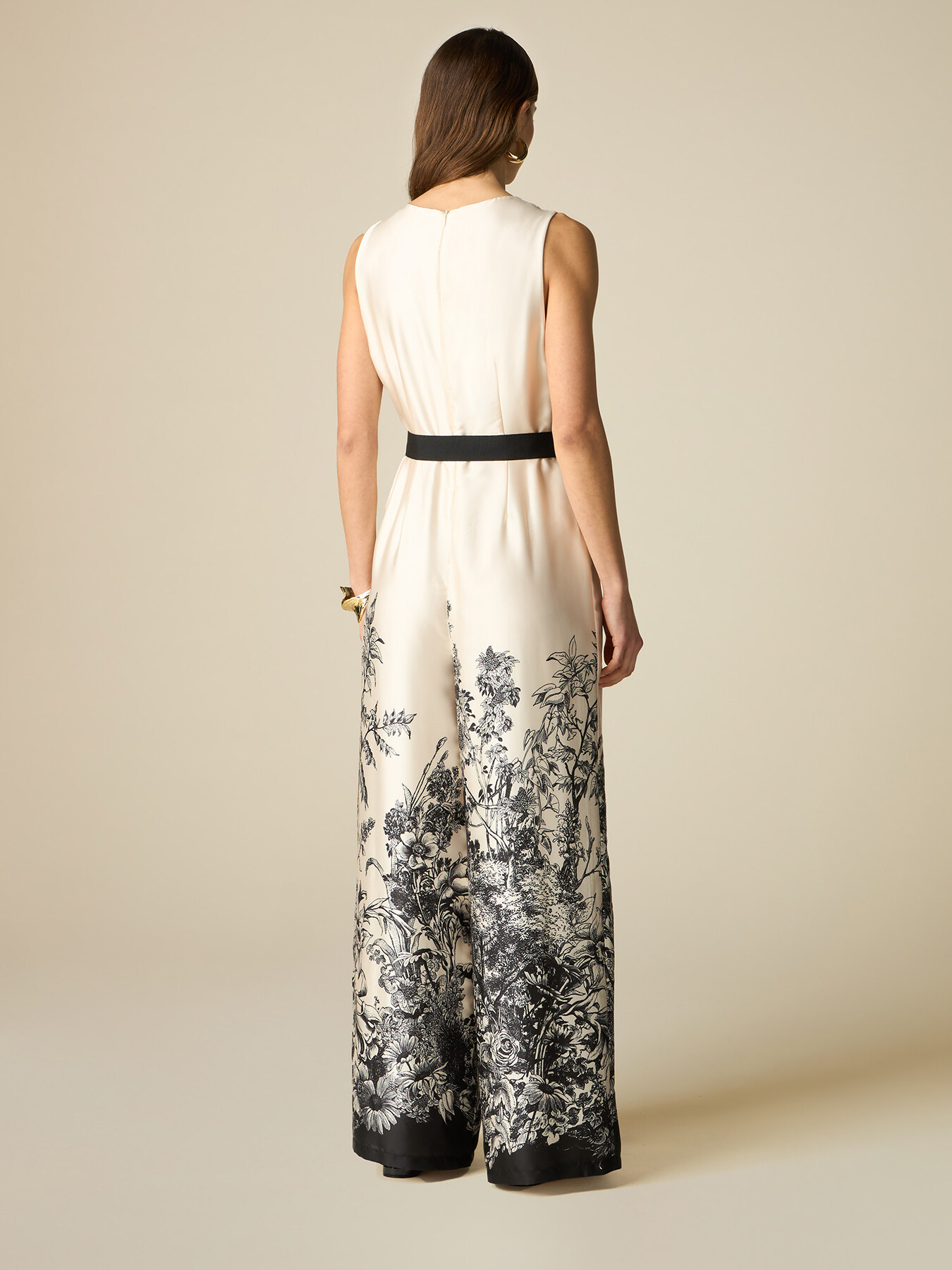 Patterned satin jumpsuit image number 1
