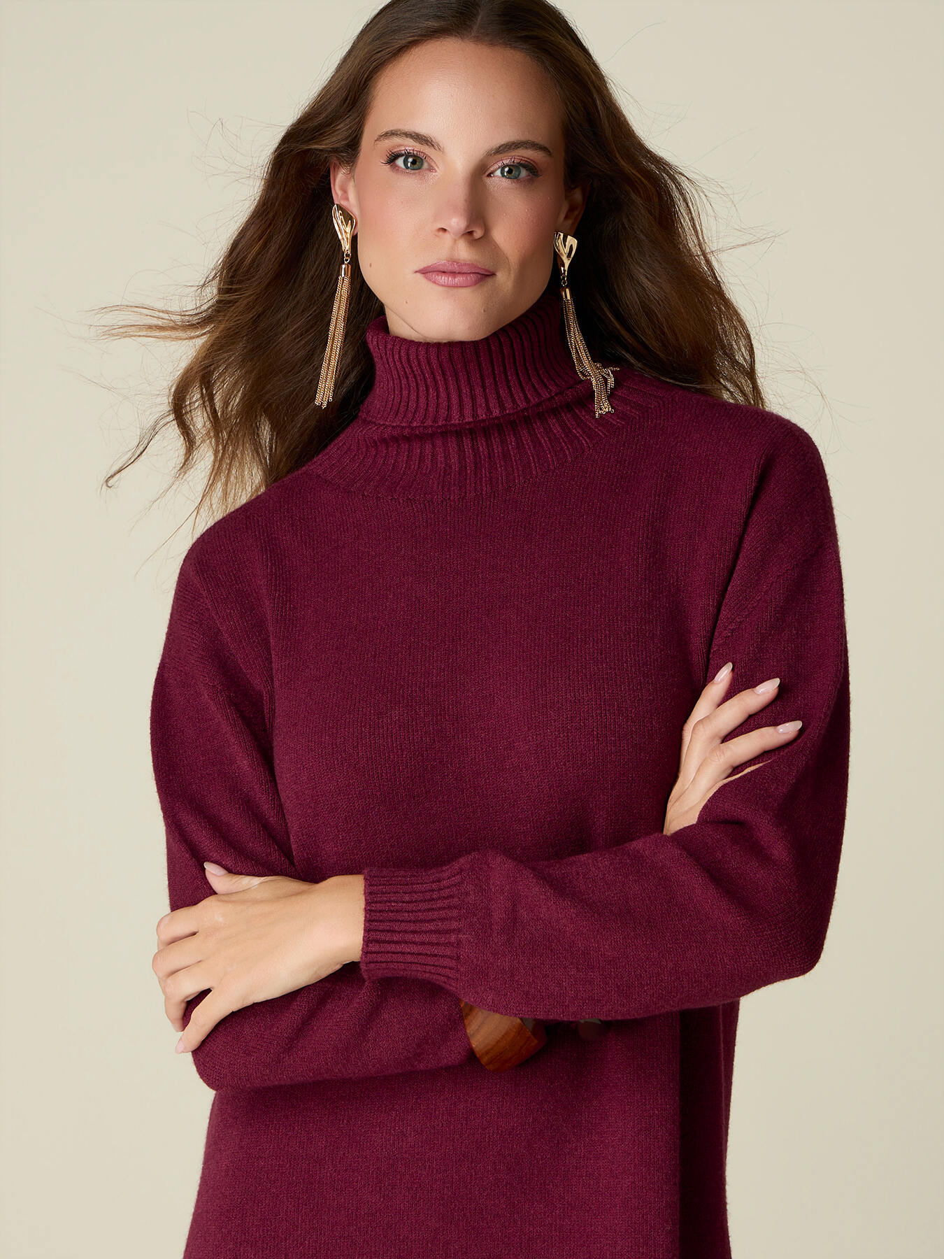 Oversized dress in viscose blend knit image number 2
