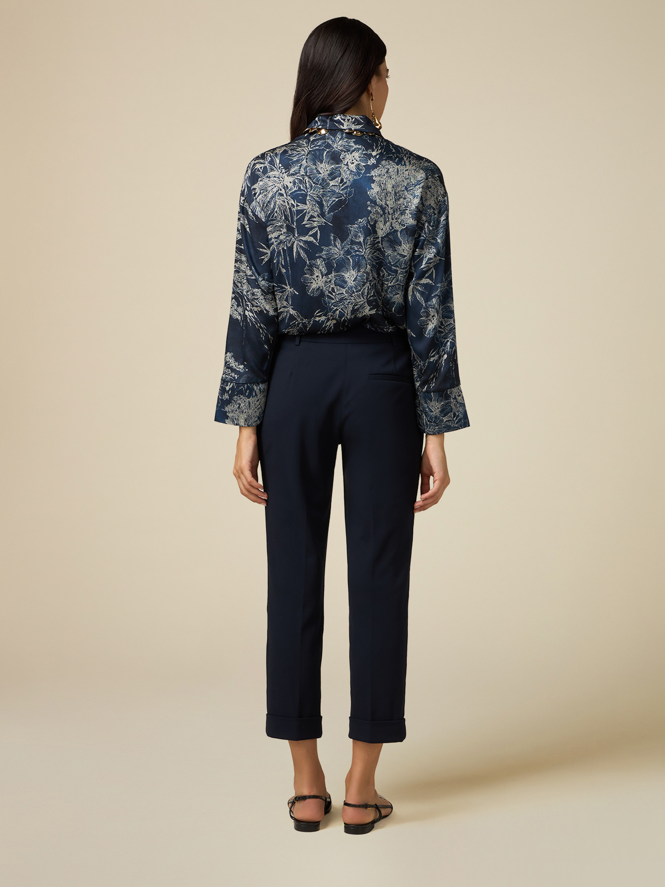 Pantaloni in tessuto scuba cr&ecirc;pe image number 1