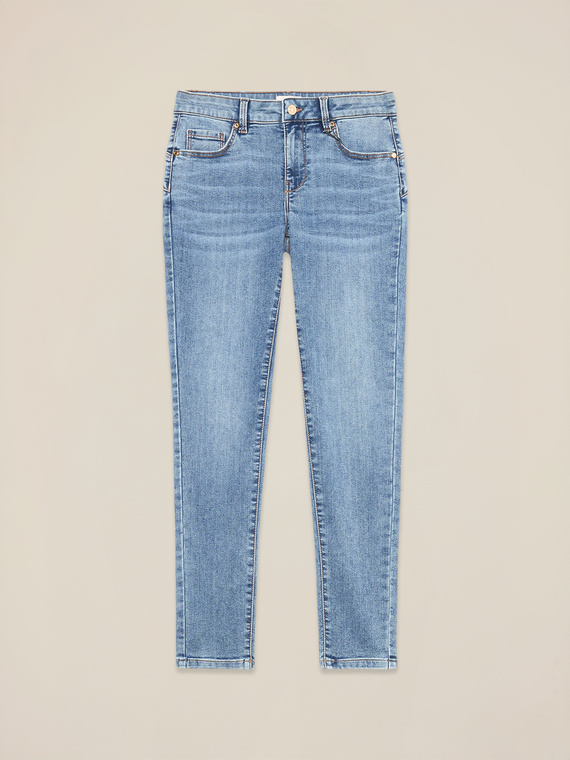 Stone-washed skinny jeans