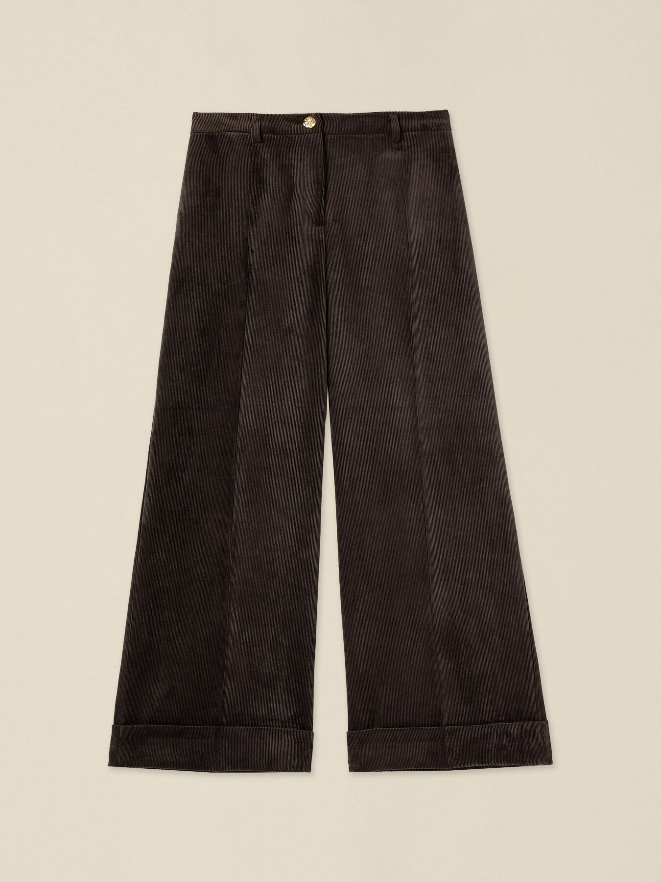 Pantalon cropped en velours c&ocirc;tel&eacute; image number 0