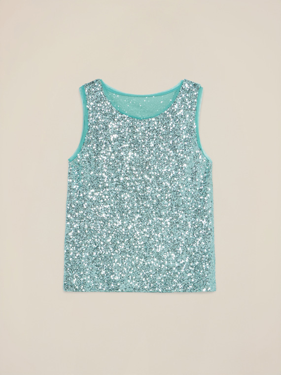 Sequined tulle top