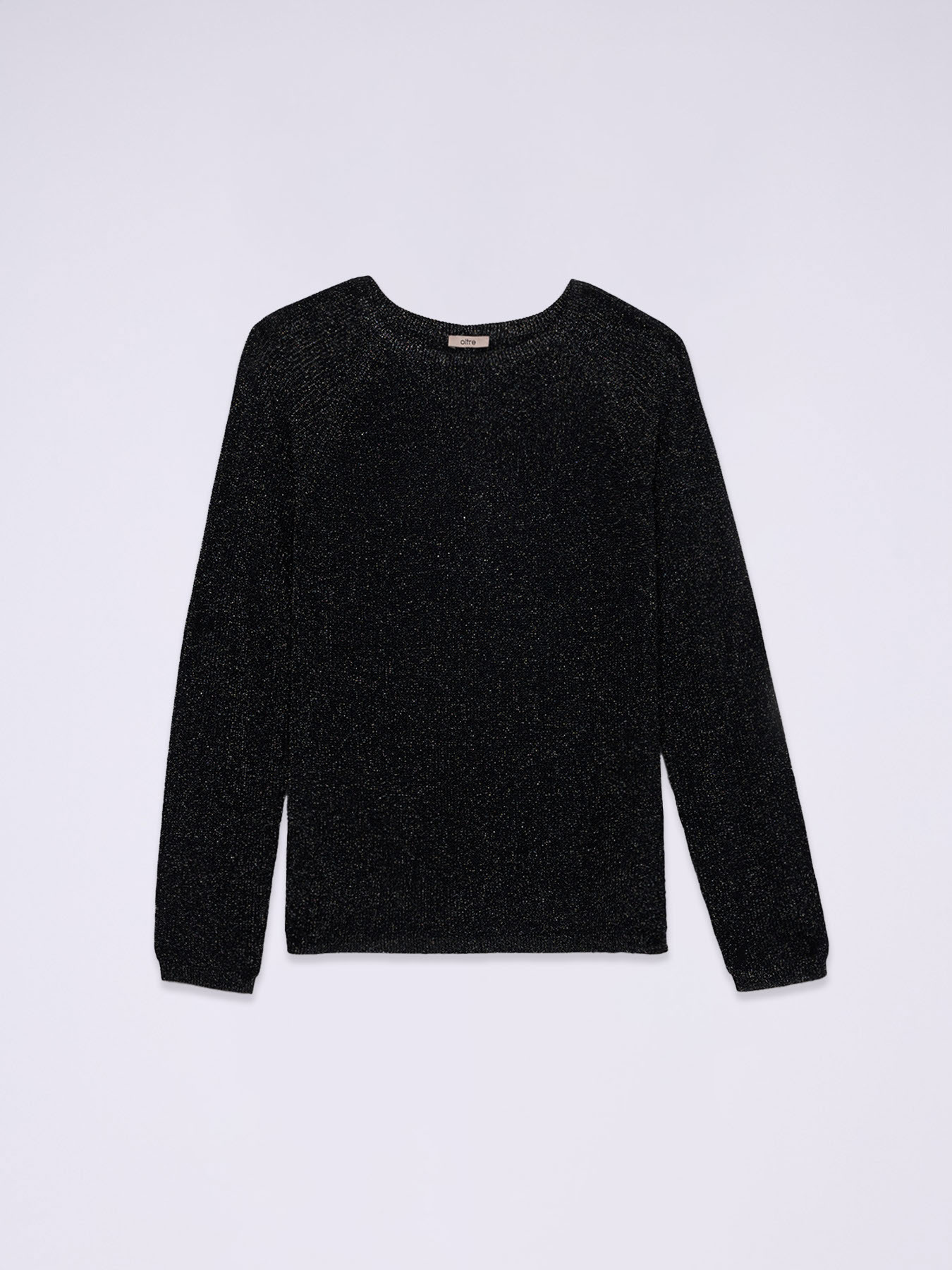 Pull col rond en lurex avec boutons au dos image number 3