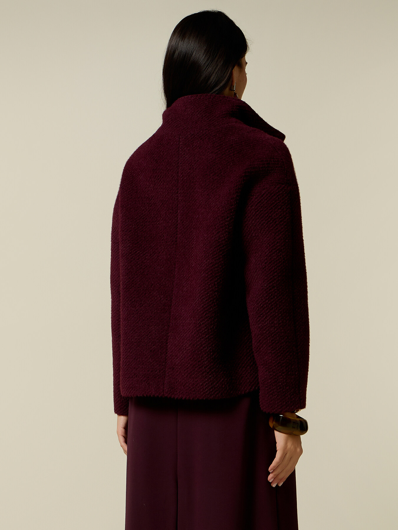 Diagonal fabric cape image number 1