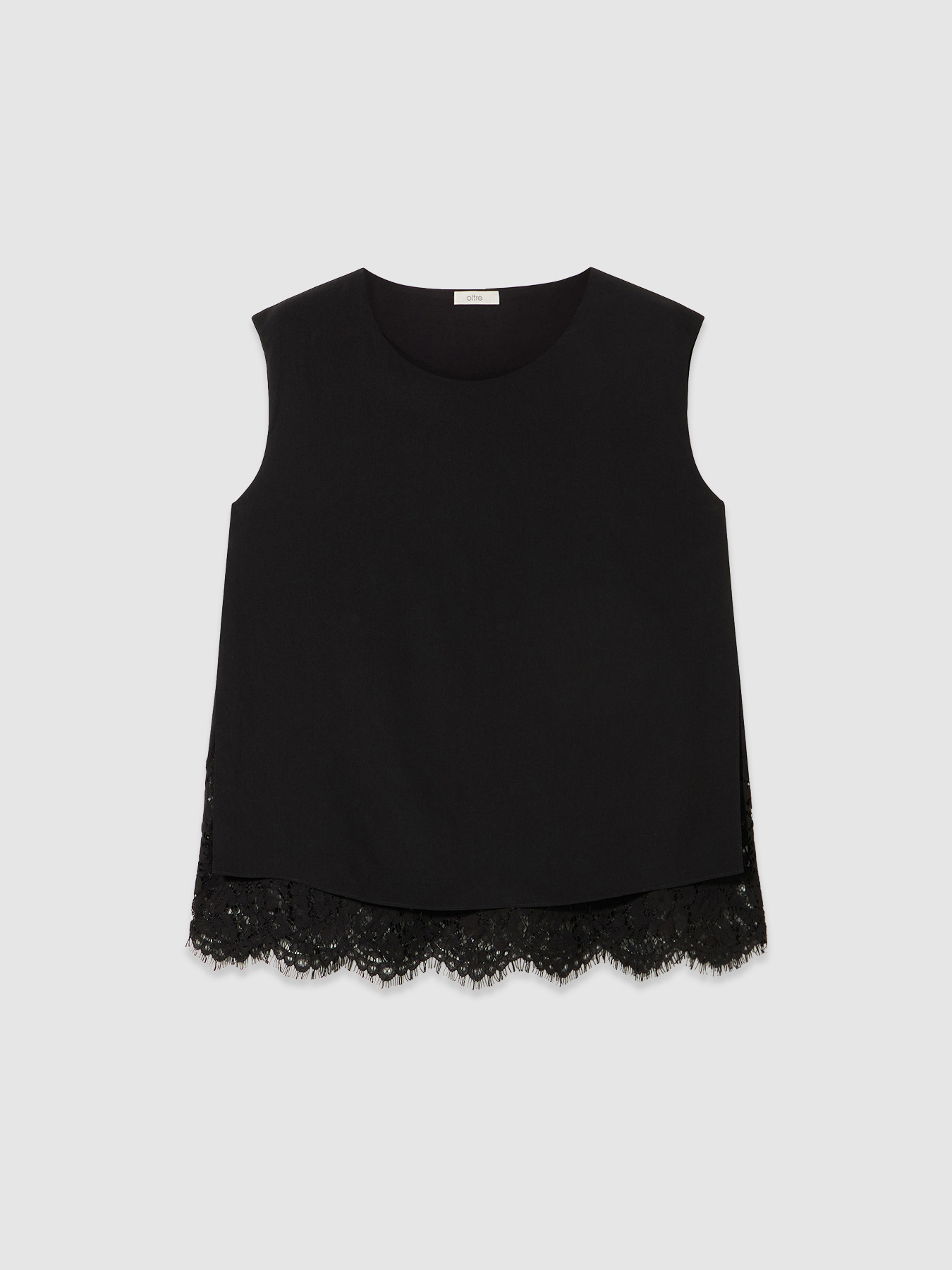 Bi-material top with lace image number 4